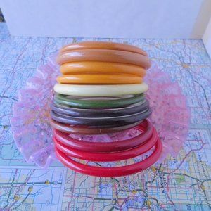 retro stacking BANGLE set plastic vintage statement